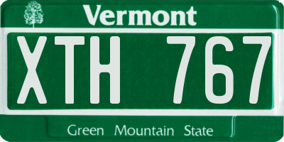 VT license plate XTH767