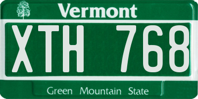 VT license plate XTH768