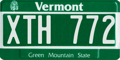 VT license plate XTH772
