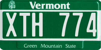 VT license plate XTH774