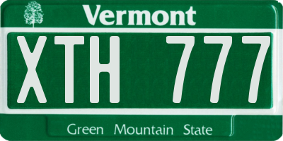 VT license plate XTH777