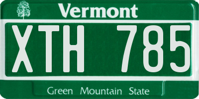 VT license plate XTH785