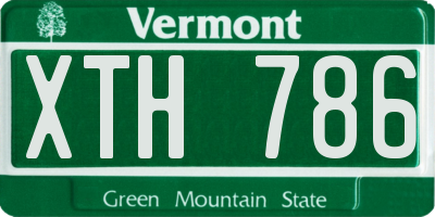 VT license plate XTH786