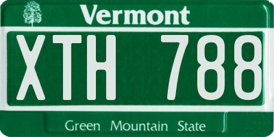VT license plate XTH788