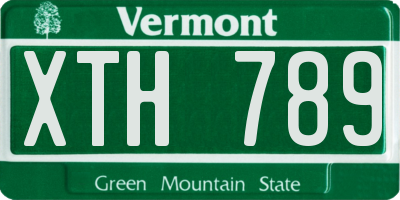 VT license plate XTH789