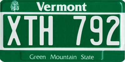 VT license plate XTH792