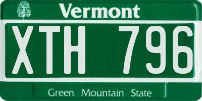 VT license plate XTH796