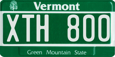 VT license plate XTH800
