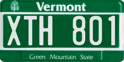 VT license plate XTH801