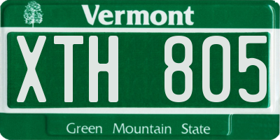 VT license plate XTH805