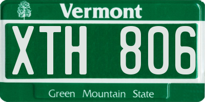 VT license plate XTH806