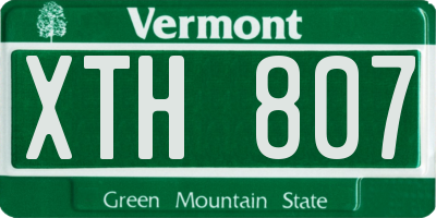 VT license plate XTH807