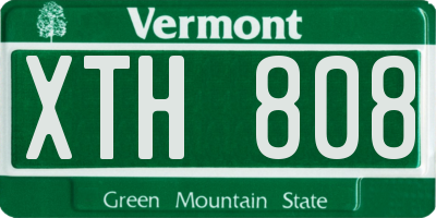 VT license plate XTH808