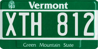 VT license plate XTH812
