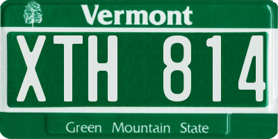 VT license plate XTH814