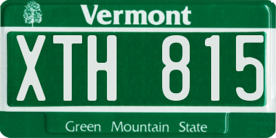 VT license plate XTH815