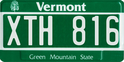VT license plate XTH816
