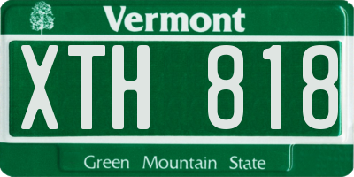 VT license plate XTH818