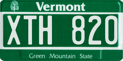 VT license plate XTH820