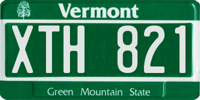 VT license plate XTH821