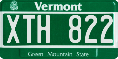 VT license plate XTH822