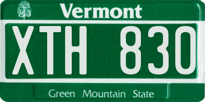 VT license plate XTH830