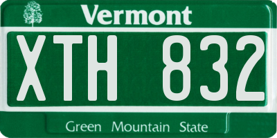 VT license plate XTH832