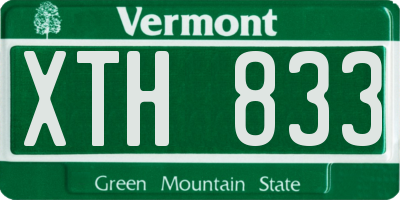 VT license plate XTH833