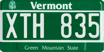 VT license plate XTH835