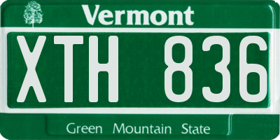 VT license plate XTH836