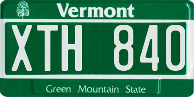 VT license plate XTH840