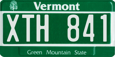 VT license plate XTH841