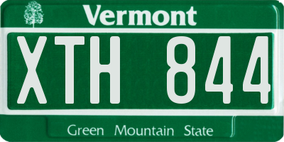 VT license plate XTH844