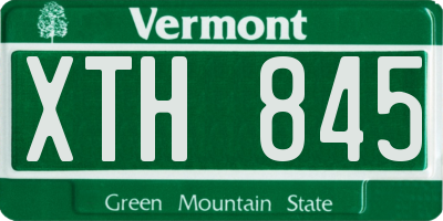 VT license plate XTH845