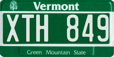 VT license plate XTH849