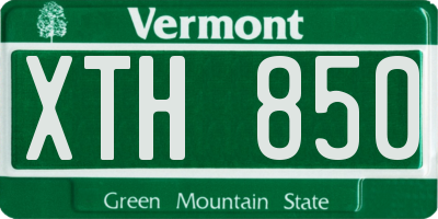 VT license plate XTH850