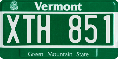 VT license plate XTH851