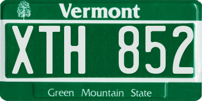 VT license plate XTH852