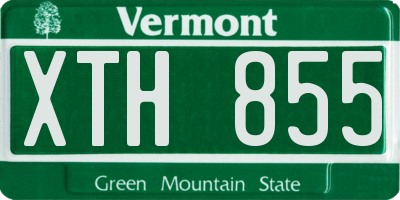 VT license plate XTH855