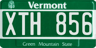 VT license plate XTH856