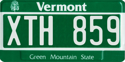 VT license plate XTH859