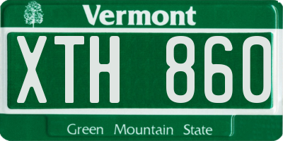 VT license plate XTH860