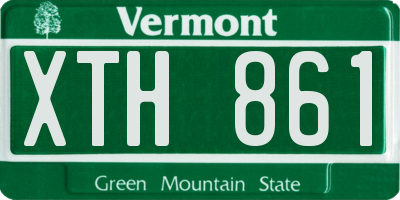 VT license plate XTH861