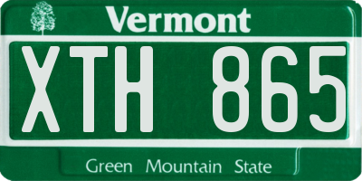 VT license plate XTH865