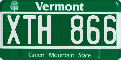VT license plate XTH866
