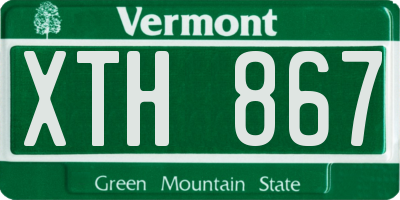 VT license plate XTH867