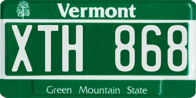 VT license plate XTH868