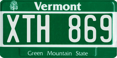 VT license plate XTH869