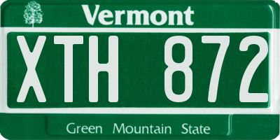 VT license plate XTH872