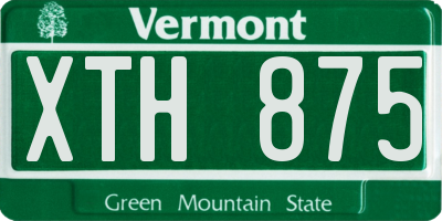 VT license plate XTH875